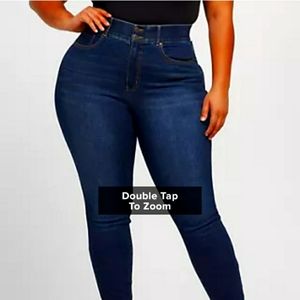 Dark Wash Curvy Skinny Jeans - Tall Inseam